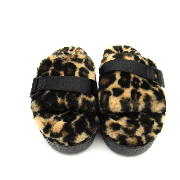 UGG Fluffita Platform Women's Slide Sandal Slippers in Leopard SZ 9 - Picture 2 of 8
